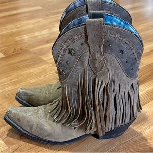 Dingo Women's Boots 8.5 Cassidy Western Fringe Brown Cowboy Boots Rodeo Concert